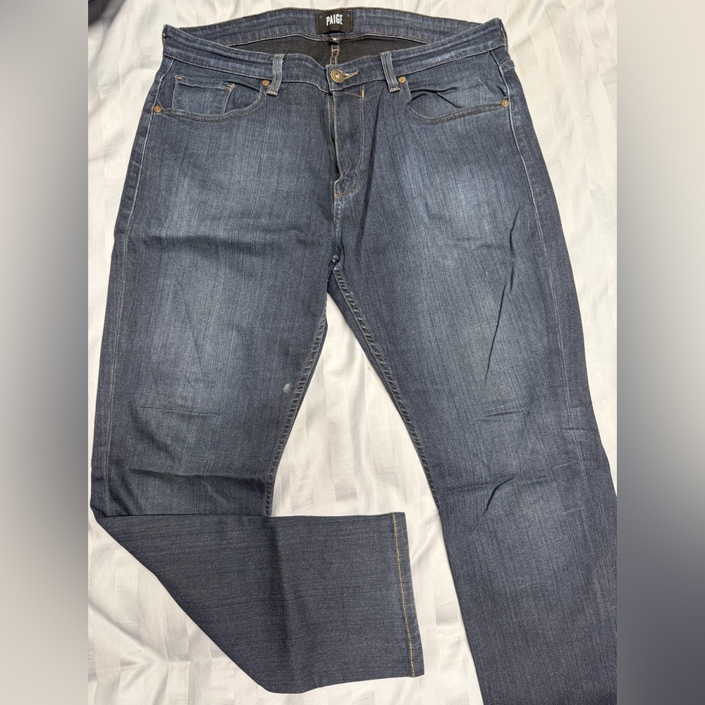 PAIGE Dark Blue Men's Straight Jeans